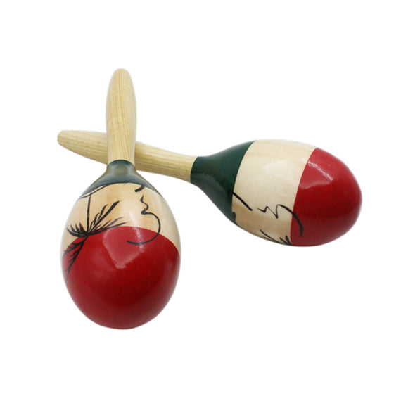 Pair of Wooden Maracas Rumba Shakers